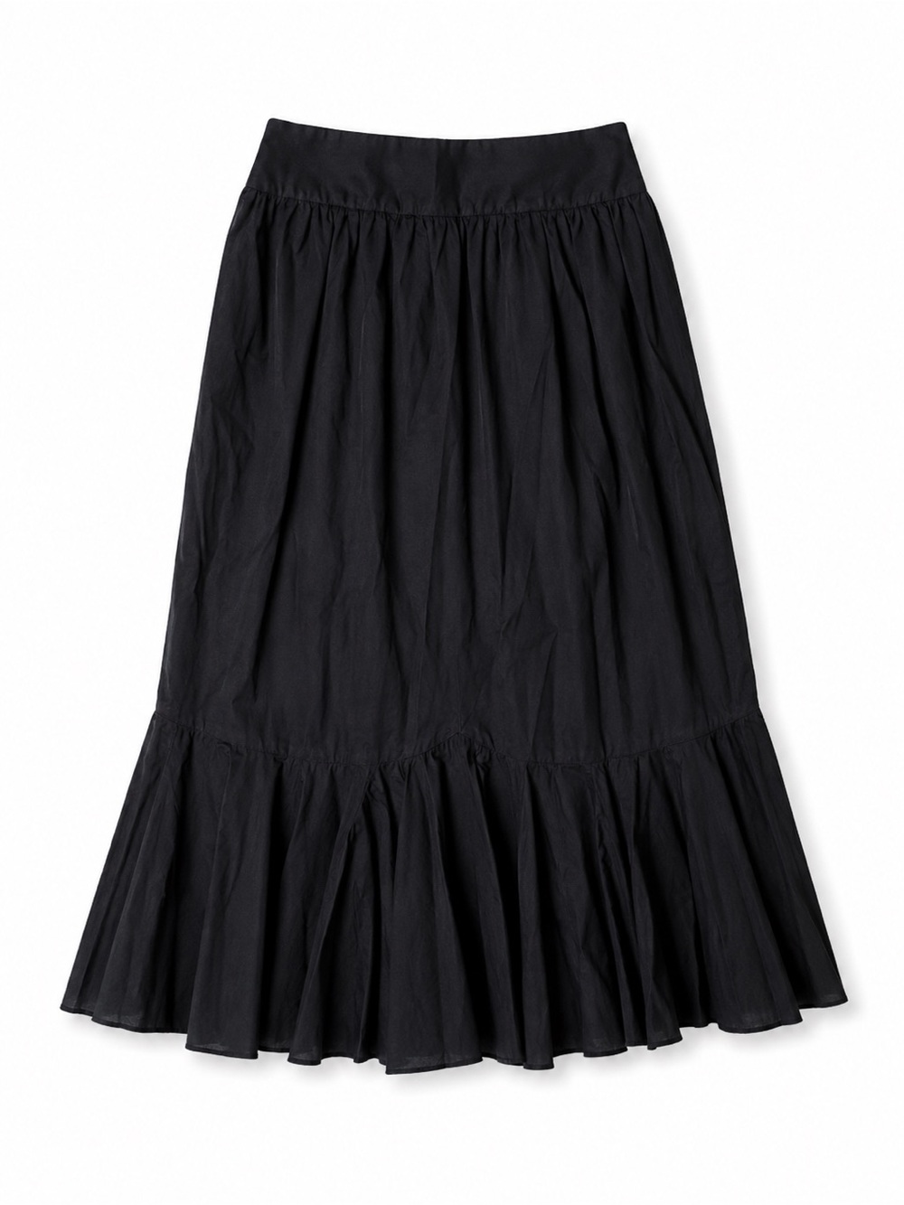 Sigrid Olsen Black Maxi Skirt with Ruffled Hem